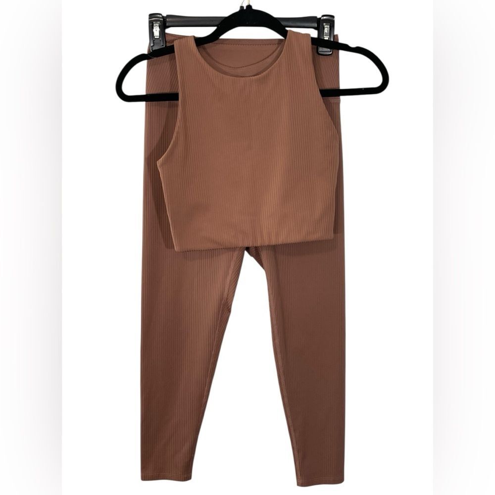 Girlfriend Collective Legging Sports Bra Ribbed Set Sz XS Top / SMALL Leggings